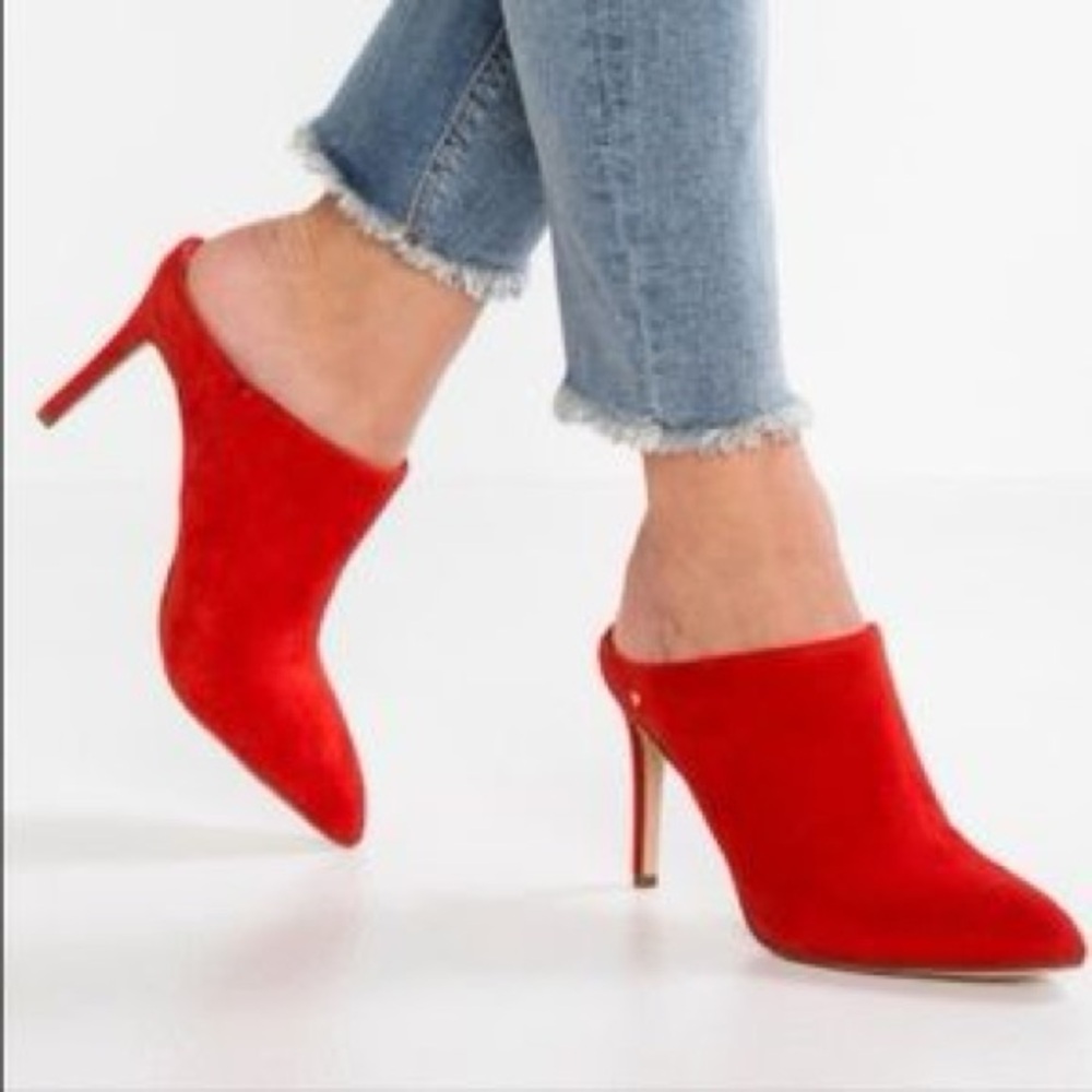 Sam Edelman Red Suede Mules - Picture 10 of 10